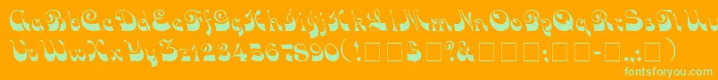 VocoScriptSsi Font – Green Fonts on Orange Background