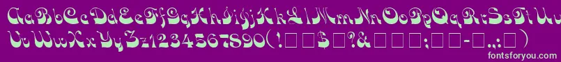 フォントVocoScriptSsi – 紫の背景に緑のフォント