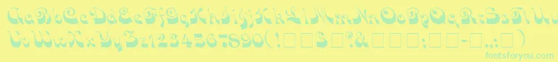 VocoScriptSsi Font – Green Fonts on Yellow Background