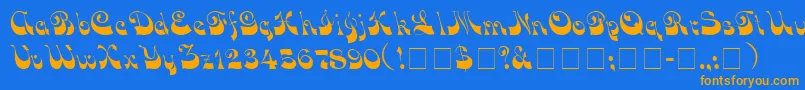 Police VocoScriptSsi – polices orange sur fond bleu