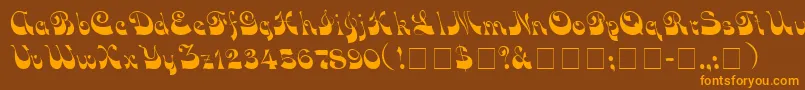 VocoScriptSsi Font – Orange Fonts on Brown Background