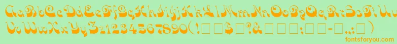 VocoScriptSsi Font – Orange Fonts on Green Background