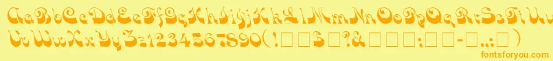 Шрифт VocoScriptSsi – оранжевые шрифты на жёлтом фоне