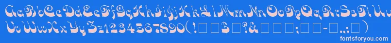 VocoScriptSsi Font – Pink Fonts on Blue Background