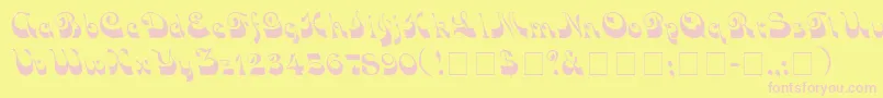 VocoScriptSsi-Schriftart – Rosa Schriften auf gelbem Hintergrund