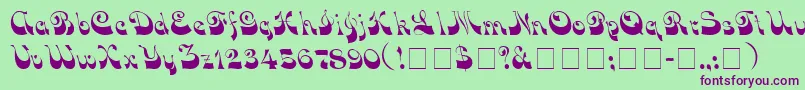 VocoScriptSsi Font – Purple Fonts on Green Background