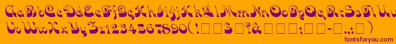 VocoScriptSsi-fontti – violetit fontit oranssilla taustalla