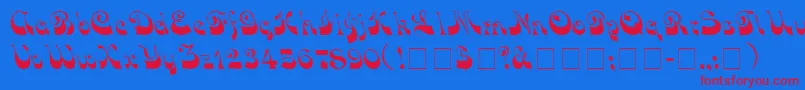 VocoScriptSsi Font – Red Fonts on Blue Background