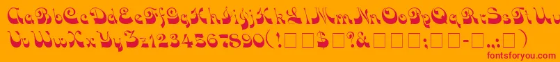 VocoScriptSsi Font – Red Fonts on Orange Background
