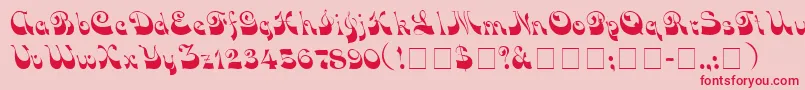 フォントVocoScriptSsi – ピンクの背景に赤い文字
