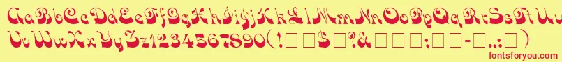 フォントVocoScriptSsi – 赤い文字の黄色い背景