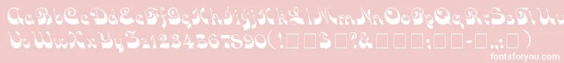 VocoScriptSsi-fontti – valkoiset fontit vaaleanpunaisella taustalla