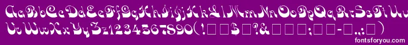 VocoScriptSsi-fontti – valkoiset fontit violetilla taustalla