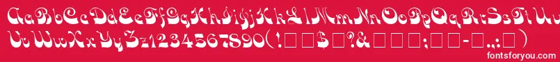 VocoScriptSsi-fontti – valkoiset fontit punaisella taustalla