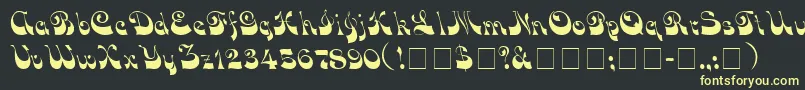 VocoScriptSsi-fontti – keltaiset fontit mustalla taustalla