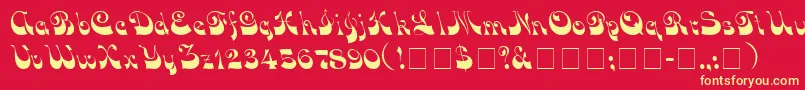 VocoScriptSsi Font – Yellow Fonts on Red Background