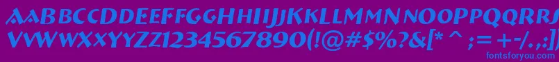 Breme15 Font – Blue Fonts on Purple Background