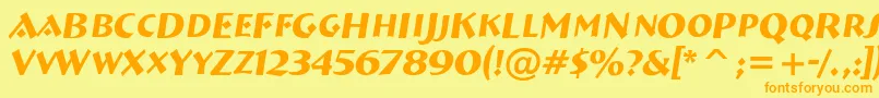 Breme15 Font – Orange Fonts on Yellow Background
