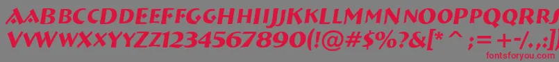 Breme15 Font – Red Fonts on Gray Background