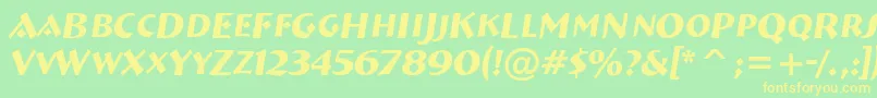 Breme15 Font – Yellow Fonts on Green Background