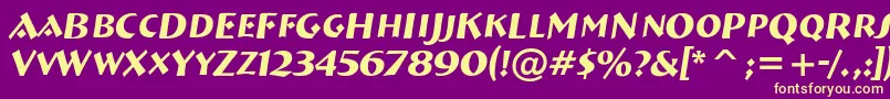 Breme15 Font – Yellow Fonts on Purple Background