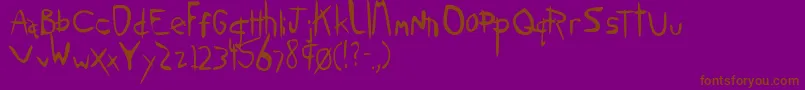 フォントSloppyJane – 紫色の背景に茶色のフォント