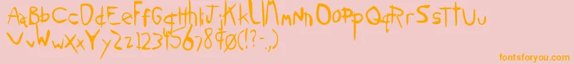 SloppyJane Font – Orange Fonts on Pink Background