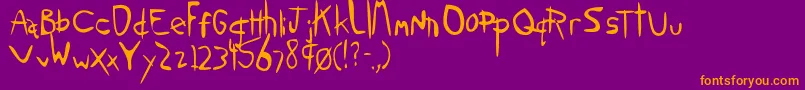 Шрифт SloppyJane – оранжевые шрифты на фиолетовом фоне