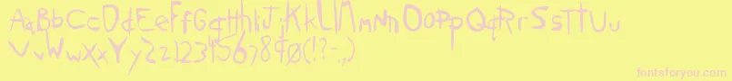 SloppyJane Font – Pink Fonts on Yellow Background