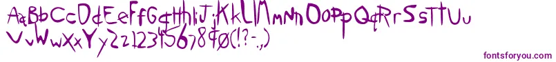 フォントSloppyJane – 白い背景に紫のフォント