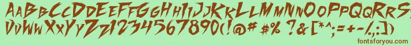 FightingSpirit2 Font – Brown Fonts on Green Background