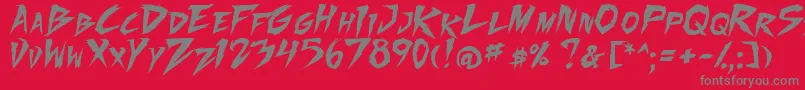FightingSpirit2-Schriftart – Graue Schriften auf rotem Hintergrund