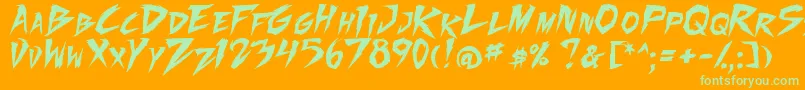 FightingSpirit2 Font – Green Fonts on Orange Background