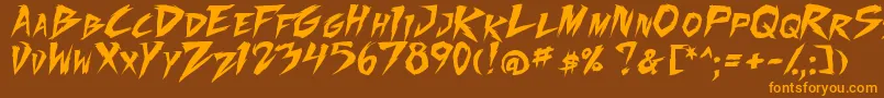 FightingSpirit2 Font – Orange Fonts on Brown Background