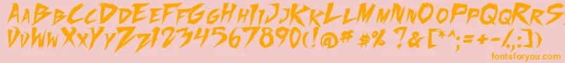 FightingSpirit2 Font – Orange Fonts on Pink Background