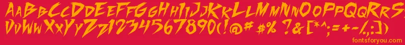 FightingSpirit2 Font – Orange Fonts on Red Background