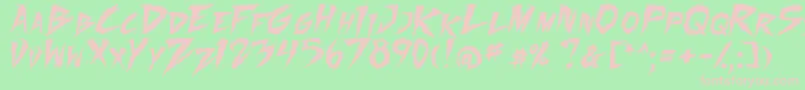 フォントFightingSpirit2 – 緑の背景にピンクのフォント