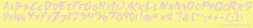 FightingSpirit2 Font – Pink Fonts on Yellow Background