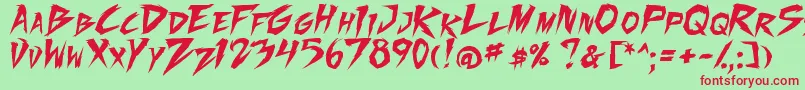 FightingSpirit2 Font – Red Fonts on Green Background