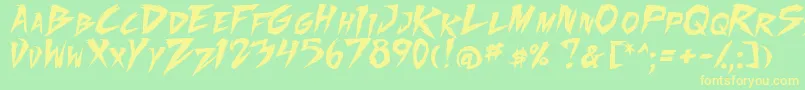FightingSpirit2 Font – Yellow Fonts on Green Background