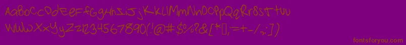 Strawberrypinkchild Font – Brown Fonts on Purple Background