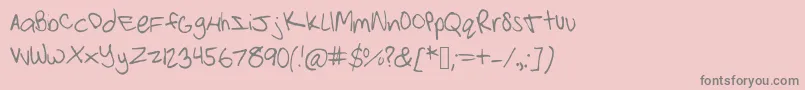 Strawberrypinkchild-Schriftart – Graue Schriften auf rosa Hintergrund