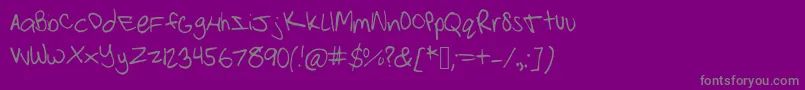 Strawberrypinkchild-Schriftart – Graue Schriften auf violettem Hintergrund