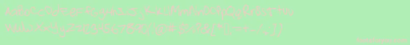 Strawberrypinkchild-Schriftart – Rosa Schriften auf grünem Hintergrund