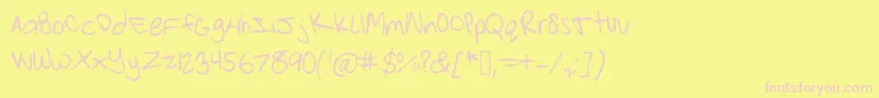 Strawberrypinkchild Font – Pink Fonts on Yellow Background