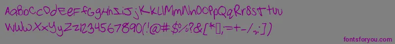 Шрифт Strawberrypinkchild – фиолетовые шрифты на сером фоне