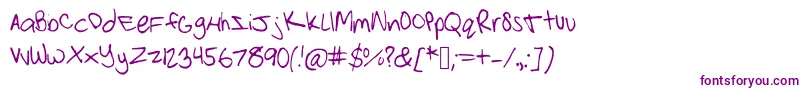 Strawberrypinkchild Font – Purple Fonts on White Background