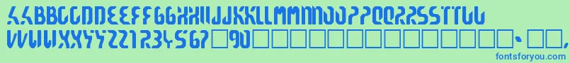 Reticulan-Schriftart – Blaue Schriften auf grünem Hintergrund