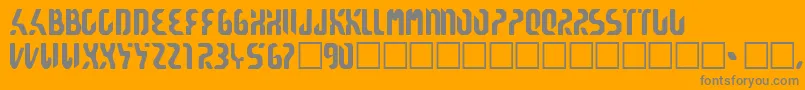 Reticulan-Schriftart – Graue Schriften auf orangefarbenem Hintergrund