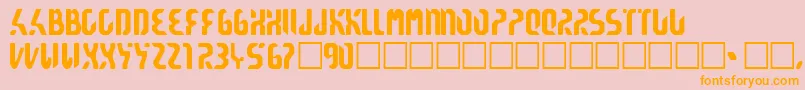 Reticulan-Schriftart – Orangefarbene Schriften auf rosa Hintergrund